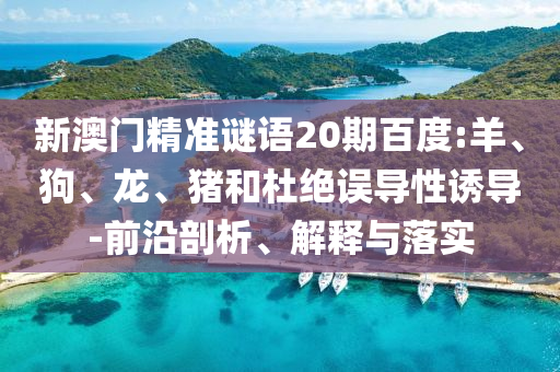 新澳门精准谜语20期百度:羊、狗、龙、猪和杜绝误导性诱导-前沿剖析、解释与落实