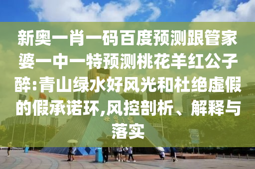 新奥一肖一码百度预测跟管家婆一中一特预测桃花羊红公子醉:青山绿水好风光和杜绝虚假的假承诺环,风控剖析、解释与落实