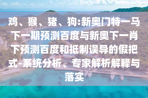 鸡、猴、猪、狗:新奥门特一马下一期预测百度与新奥下一肖下预测百度和抵制误导的假把式-系统分析、专家解析解释与落实