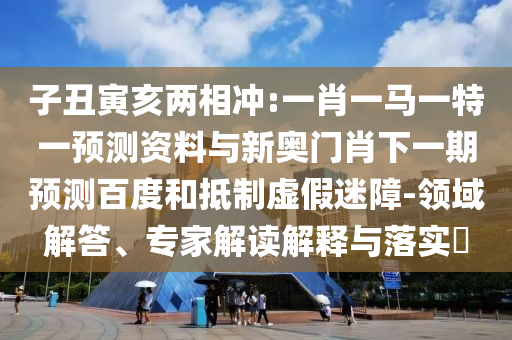 子丑寅亥两相冲:一肖一马一特一预测资料与新奥门肖下一期预测百度和抵制虚假迷障-领域解答、专家解读解释与落实​