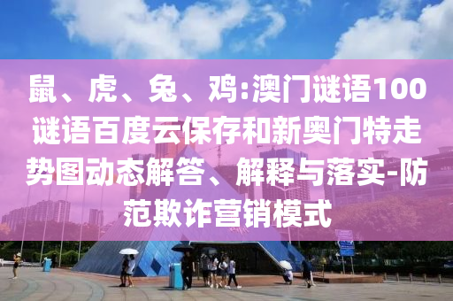 鼠、虎、兔、鸡:澳门谜语100谜语百度云保存和新奥门特走势图动态解答、解释与落实-防范欺诈营销模式