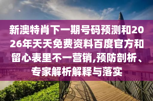 新澳特肖下一期号码预测和2026年天天免费资料百度官方和留心表里不一营销,预防剖析、专家解析解释与落实