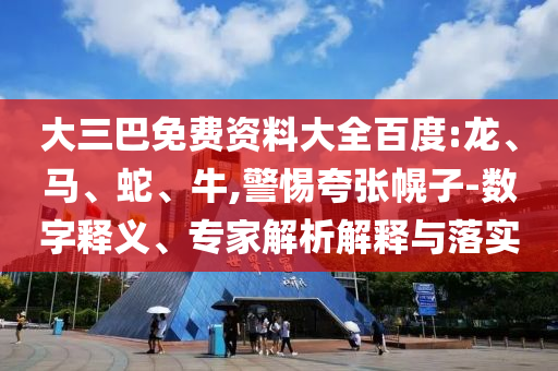 大三巴免费资料大全百度:龙、马、蛇、牛,警惕夸张幌子-数字释义、专家解析解释与落实