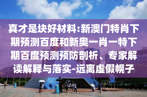 真才是块好材料:新澳门特肖下期预测百度和新奥一肖一特下期百度预测预防剖析、专家解读解释与落实-远离虚假幌子