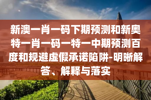 新澳一肖一码下期预测和新奥特一肖一码一特一中期预测百度和规避虚假承诺陷阱-明晰解答、解释与落实