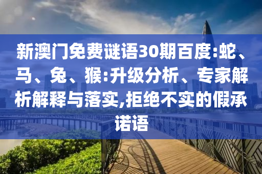 新澳门免费谜语30期百度:蛇、马、兔、猴:升级分析、专家解析解释与落实,拒绝不实的假承诺语
