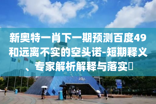 新奥特一肖下一期预测百度49和远离不实的空头诺-短期释义、专家解析解释与落实​